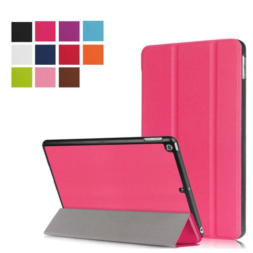 Etui New Apple Ipad 9.7 2017 / 2018 Wifi 4g/Lte Smartcover Pliable Rose Cuir Style Avec Stand - Housse Coque De Protection Nouvel Ipad 9.7 Pouces - Accessoires Tablette Pochette Xeptio Smartcase