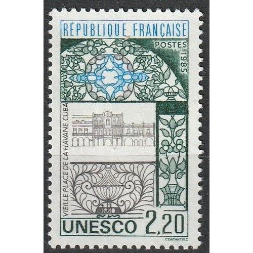 Timbre U.N.E.S.C.O Patrimoine Universel. Vieille Place De La Havane, Cuba. Timbre De Service Neuf** 1985 N° 89