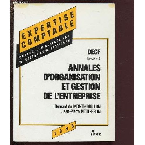 Decf Epr - Nø3 . Annales D'organ.& Gestion Entrepris