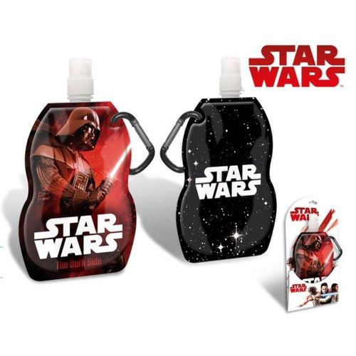 Gourde Star Wars Disney 400-500 Ml (Sans Bpa) Gourde Pliable Avec Mousqueton (Réutilisable, Accrochable, Lavable, Congelable)