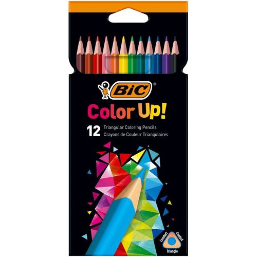 Lot De 12 Crayons De Couleur Color Up Triangluaires