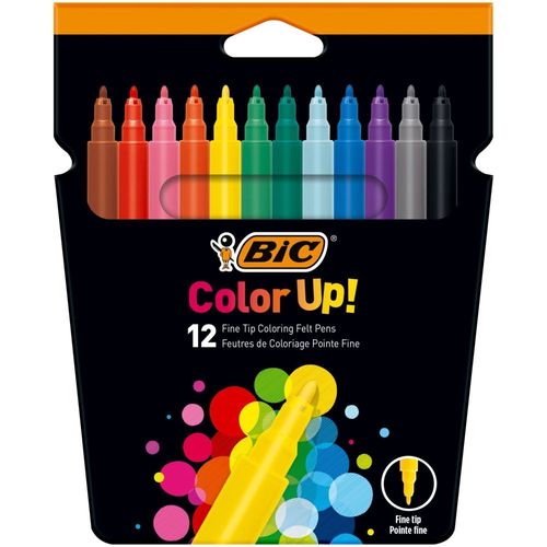 Lot De 12 Feutres Color Up - Couleurs Assorties - Pointe Fine