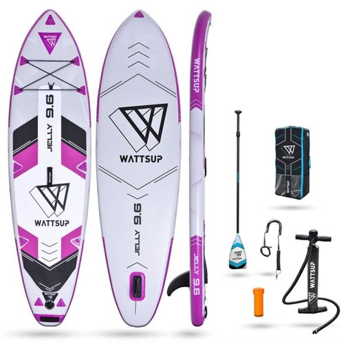 Sup Paddle Gonflable Jelly 9.5' Wattsup 290x76x13cm(9'5"X30"X5") - Dropstitch Pack Complet - Jusqu'à 90kg - 220l - Violet