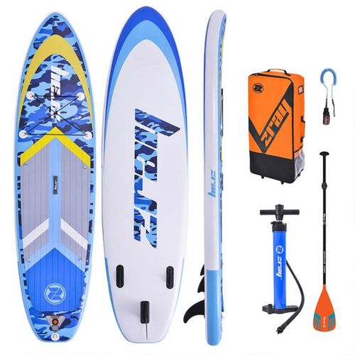 Sup Paddle Gonflable Zray Camo 10'8" - Dropstitch - 325x84x15 Cm (10'8x33"X6") Pratiques Balade Initiation Polyvalent Vague