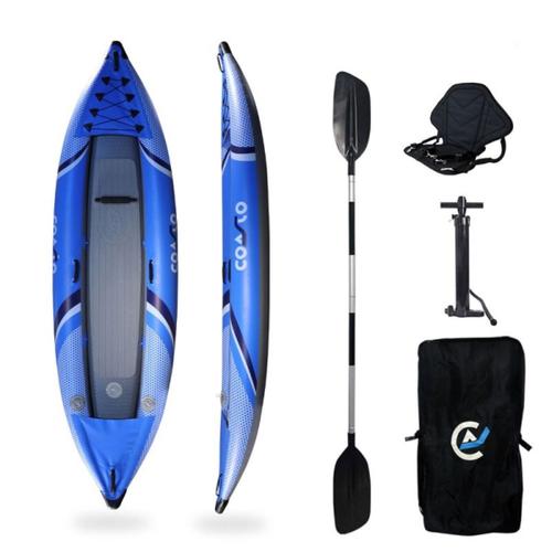 Coasto Kayak Lotus 1 Place-Pb-Ckl310-Canoe Gonflable Dropstitch Et Boudins Pvc Avec Pack Pompe, Pagaie Et Sac De Transport-310x8