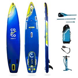 Sup Paddle Gonflable Cruiser 13'1 - 398x78x15cm Dropstitch Double Couche Fusionné Pack Pagaie Leash Pompe Sac De Transport