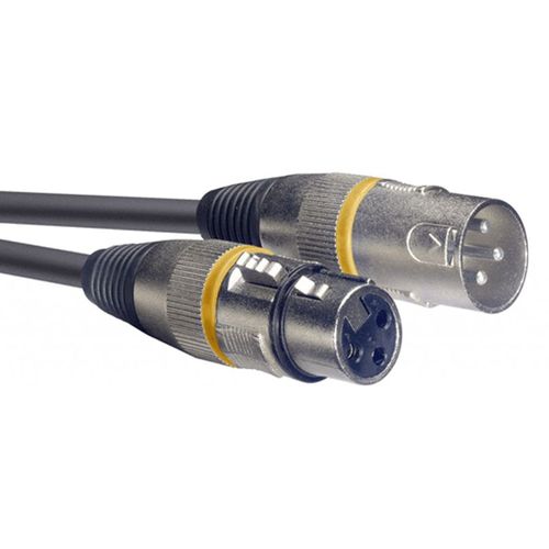 CABLE XLR 3 BROCHES MALE VERS XLR 3 BROCHES FEMELLE LONG 1 METRE REPERAGE JAUNE