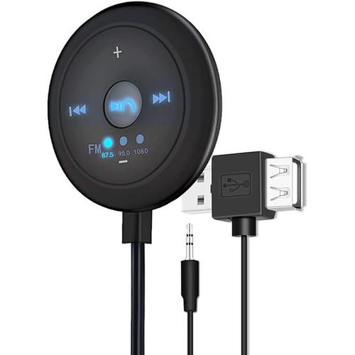 Émetteur récepteur Bluetooth de Voiture AUX, récepteur Car Bluetooth 5.0 Mémoire Mains Libres Bluetooth désactivée Prise en Charge Audio sans Perte U Lecture de Carte mémoire sur Disque