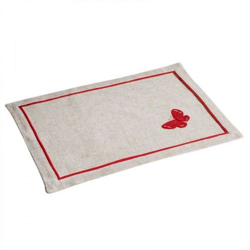 Set De Table Brodé "Opaline" 33x45cm Rouge