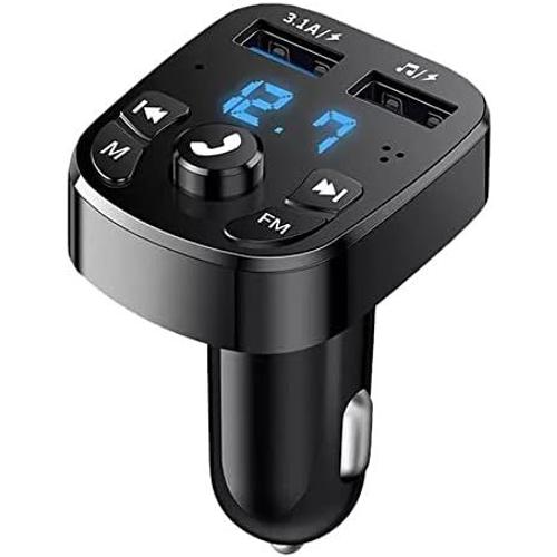 Car Bluetooth MP3 Player Car FM Lau-NCH Car Hands- Car Phone Émetteur Tooth pour Casque (Black, One Size)