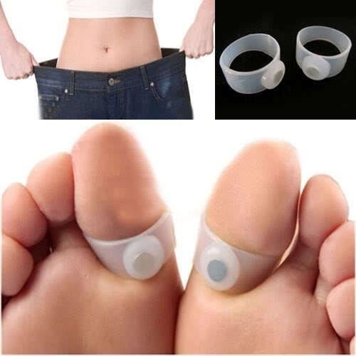 Simplisim: Paire Amincissant Silicone Pieds De Massage Magnétique Bague D'orteil Graisse Perte De Poids Santé 1paire 