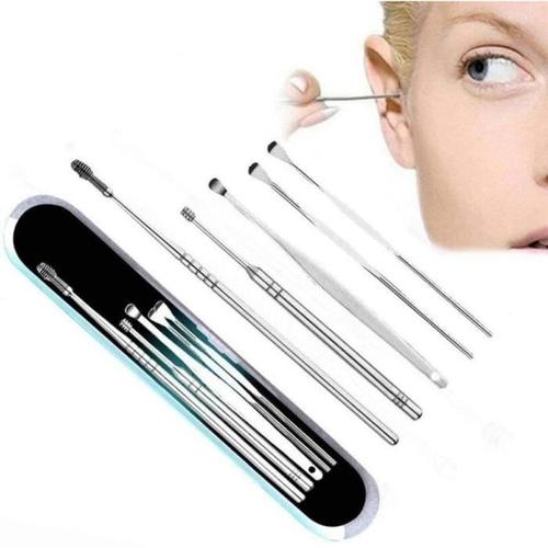 5 Pièces Kit De Nettoyage D'oreille En Acier Inoxydable Spirale Choisir La Cire D'oreille Bâton De Santé186 