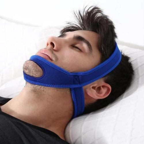 Hurrise Sangle D'arrêt De Ronflement Unisexe Sleeping Anti Ronflement Stop Ronflement Bandeau Jaw Support Strap Belt (Bleu) 