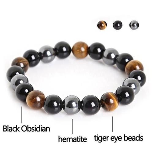 Bracelet Triple Protection Oeil De Tigre