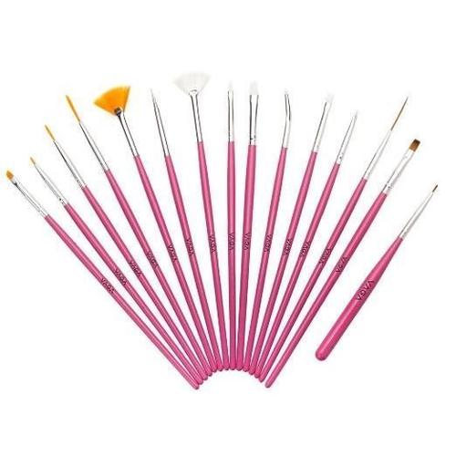 Set Kit Professionnel Nailart De 15 Pinceaux - Accessoires Décorations À Ongles Nail Art Roses - Stripers - Liners Fins & Dotters...