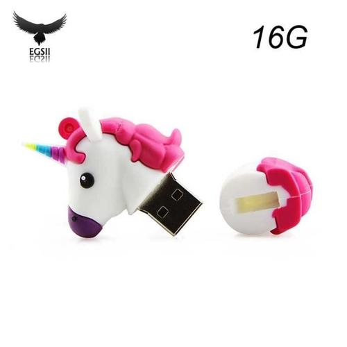 EGSII Licorne Clé USB-16Go-USB2.0-Blanc