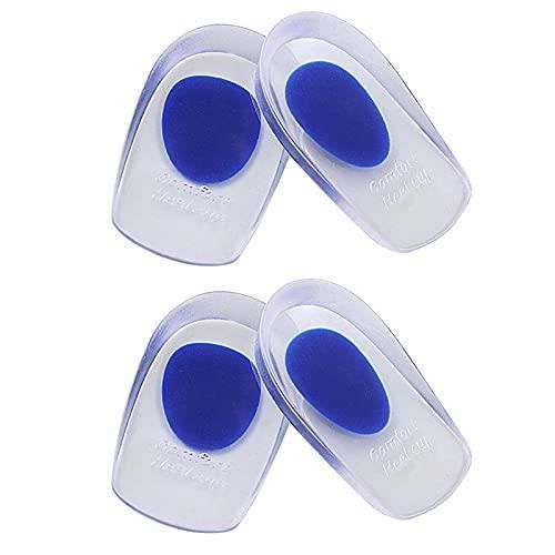 Talonnettes En Gel De Silicone,Lot De 2 Paires De Talonnettes En Gel De Silicone Pour Fasciite Plantaire, Épine Calcanéenne,Bleu