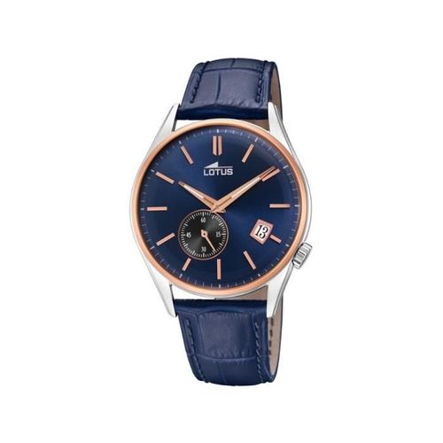 Lotus L18356/2 Montre Analogique Élégante Pour Homme Avec Bracelet En Cuir Rétro Bleu Ul18356/2