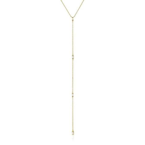 Collier Ania Loi Haie Argent 925m Plaqué Or 14k Collection Forme Glow Getter Et De La Chaîne Zircone Cubique