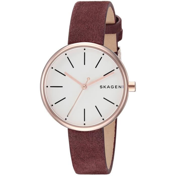 Skagen Cny' Quartz Stainless Steel And Leather Casual Watch, Color:Red (Model: Skw2679) Xmgoc