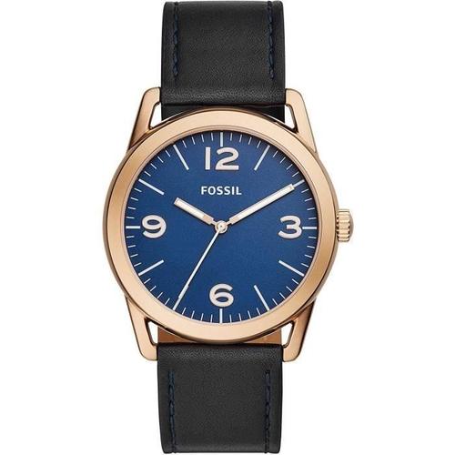 Fossil Ledger Homme 42mm Bracelet Cuir Bleu Quartz Analogique Montre Bq2306