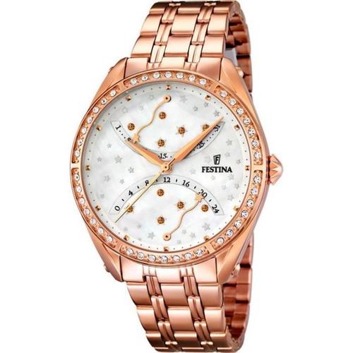 Montre Dame Festina Starlet F16742-1 Dorée Rose Et Cadran Étoilé