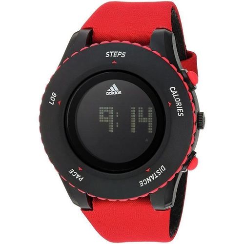 Adidas Femme 45mm Bracelet Toile Rouge Boitier Plastique Quartz Montre Adp3278