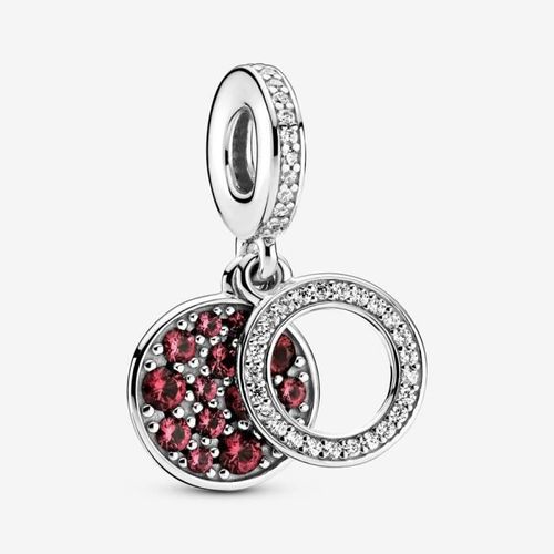 Pandora Charm Pendant Double Médaillon Rouge Scintillant 799186c03