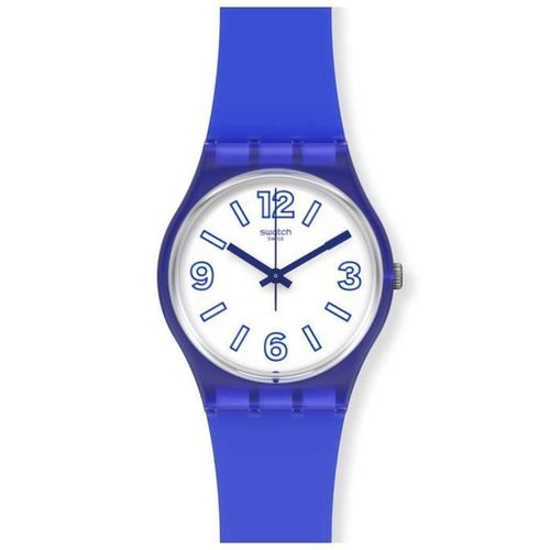 Swatch Original Gent Electric Shark Gn268 Watch In Purple Neon Strap