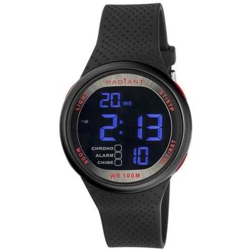 Montre Homme Radiant New Best Time Ra445602. Sport. Date. Chronographe. Alarme. 100. Noir. Rond. Quartz. Digital. Silicone. Acier In