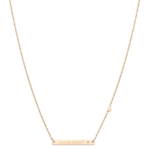 Collier Femme Mr Wonderful Joyas Wonderful Words Wj20205. Rose. Acier Inoxydable. Mousqueton. Zircone.