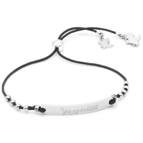 Bracelet Femme Mr Wonderful Joyas Wonderful Words Wj30003. Noir. Argent. Acier Inoxydable.