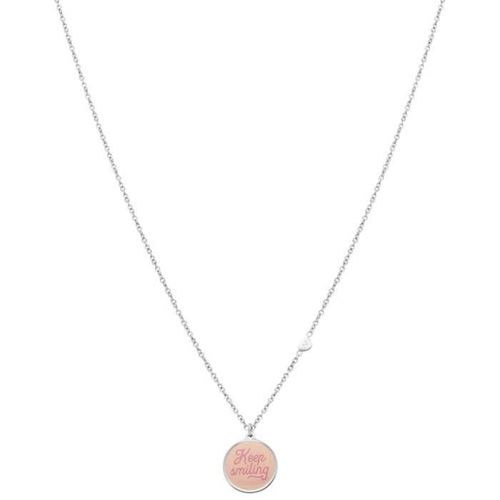 Collier Femme Mr Wonderful Joyas Wonderful Words Wj20306. Rose. Argent. Acier Inoxydable. Mousqueton.