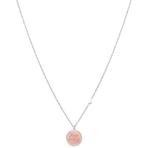 Collier Femme Mr Wonderful Joyas Wonderful Words Wj20306. Rose. Argent. Acier Inoxydable. Mousqueton.