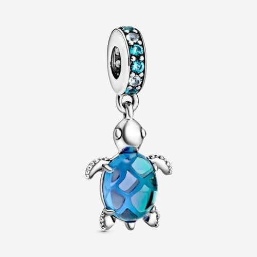 Charm Tortue En Verre De Murano Bleu Pandora