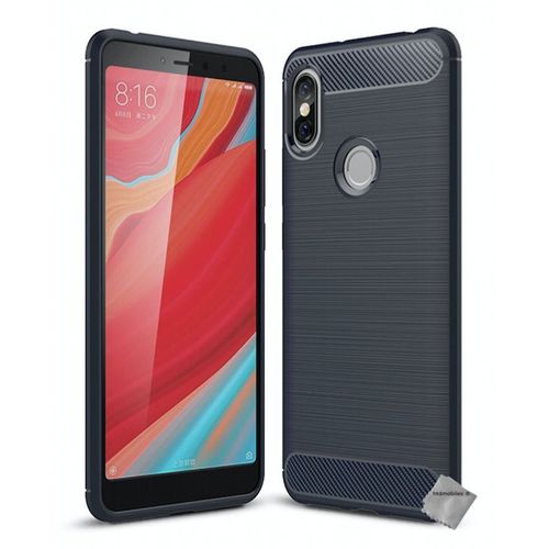 Housse Etui Coque Silicone Gel Carbone Pour Xiaomi Redmi S2 + Film Ecran - Bleu Fonce
