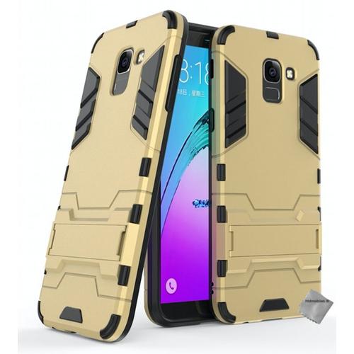 Housse Etui Coque Rigide Anti Choc Pour Samsung Galaxy J6 (2018) + Film Ecran - Or