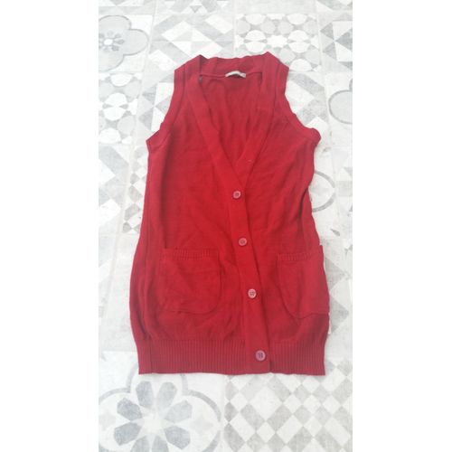 Gilet Sans Manches In Extenso Acrylique S Rouge