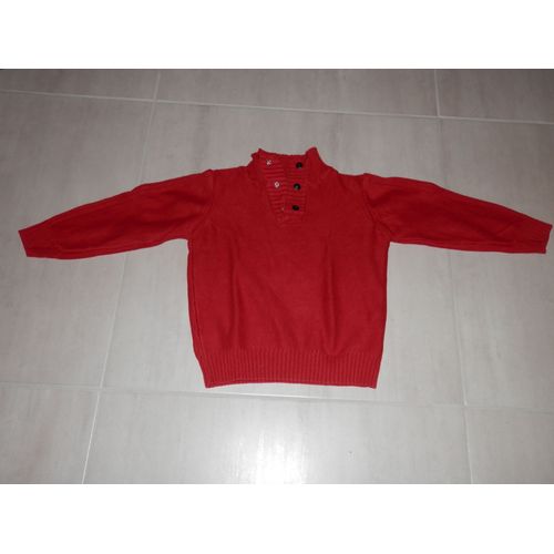 Pull Hiver Garçon Rouge Taille 6 Ans