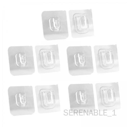 4 Crochets Double Face Sans Traces pour Salle de Bain Cuisine Crochets Transparents Sans Soudure