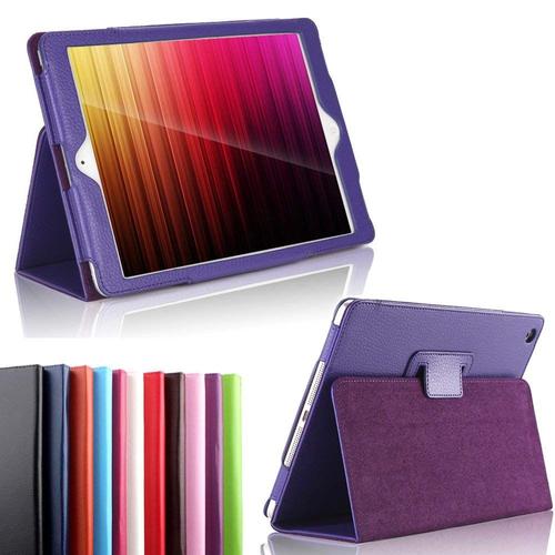 Housse Apple Ipad 9.7 2017 / 2018 Wifi - 4g/Lte Cuir Style Violette Avec Stand - Etui Coque Violet De Protection Tablette New Ipad 9.7 Pouces - Accessoires Xeptio