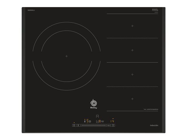 Balay 3EB969LU - Table de cuisson à induction - 3 plaques de cuisson - Niche - largeur : 56 cm - profondeur : 49 cm - noir - avec bord à facettes