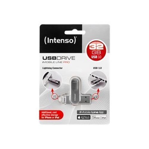 Intenso iMobile Line Pro - Clé USB - 32 Go - USB 3.0 / Lightning - anthracite