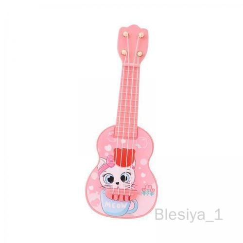 Blesiya 3 Jouet De Guitare Ukulélé Pour Enfants, Jouet Musical Pour Bébés Garçons Et Filles, Cadeaux De Vacances Rose