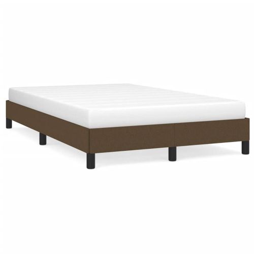 Vidaxl Cadre De Lit Sans Matelas Marron Foncé 120x190 Cm Tissu