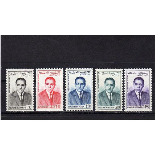 Timbres De Poste Aérienne Du Maroc (Roi Hassan Ii. Anniversaire Des Fêtes Du Couronnement)