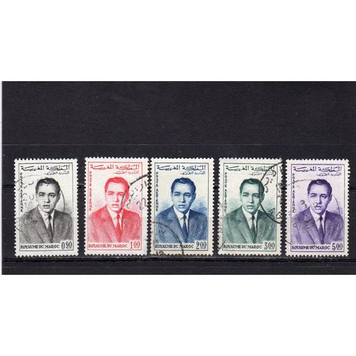 Timbres De Poste Aérienne Du Maroc (Roi Hassan Ii. Anniversaire Des Fêtes Du Couronnement)