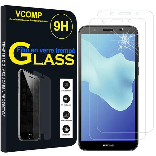 Lot / Pack De 2 Films Verre Trempé Pour Huawei Y5 (2018) 5.45" Protection D'écran