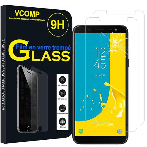 Lot / Pack De 2 Films Verre Trempé Pour Samsung Galaxy J6 (2018)/ On6 (2018) 5.6" Protection D'écran