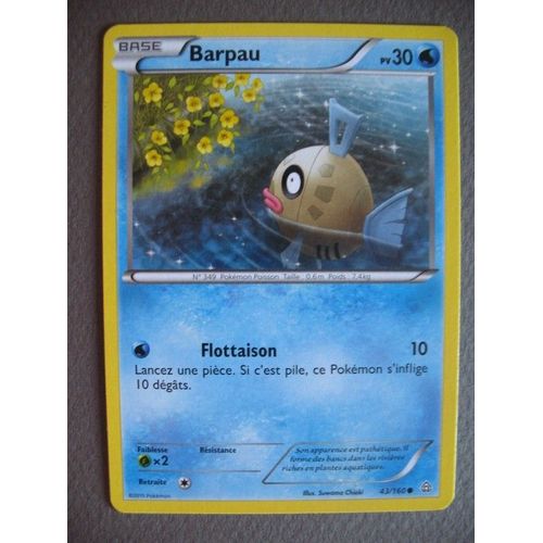 Carte Pokemon - Barpau - 43/160 - Xy - Primo Choc - 2015 - Sco